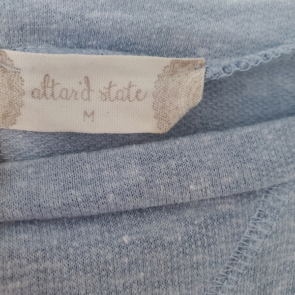 ALTARD State Light Blue Babydoll Sweatshirt Top Size Medium Long Sleeve HAS HOLE - Picture 5 of 12